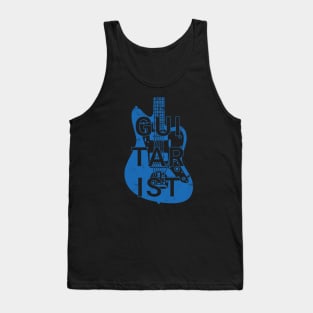 Guitarist Electric Guitar Body Blue Color Tank Top